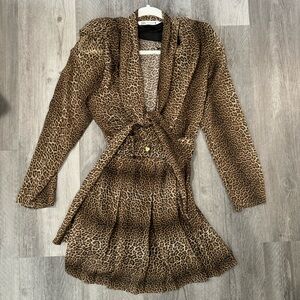 NWT Zara Leopard Animal Print Belted Mini Dress